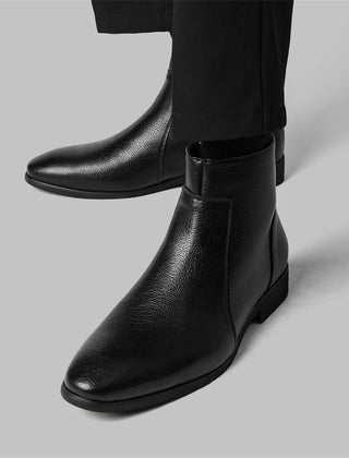 Mercer Zip Leather Men's Boots - Black