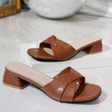 Ava | Women's Twisted Strap Low Block Heel Mule Sandals