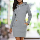 Mila | Women's Hoodie Dress Long Sleeve Casual Sweatshirt Dress with Pockets