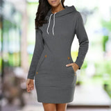 Mila | Women's Hoodie Dress Long Sleeve Casual Sweatshirt Dress with Pockets
