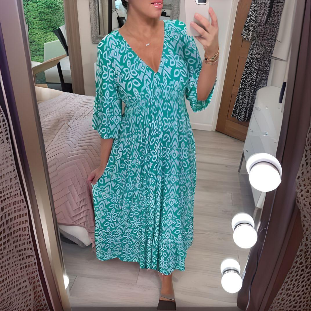 Malina™ | Summer Flare Sleeve Long Beach Dress