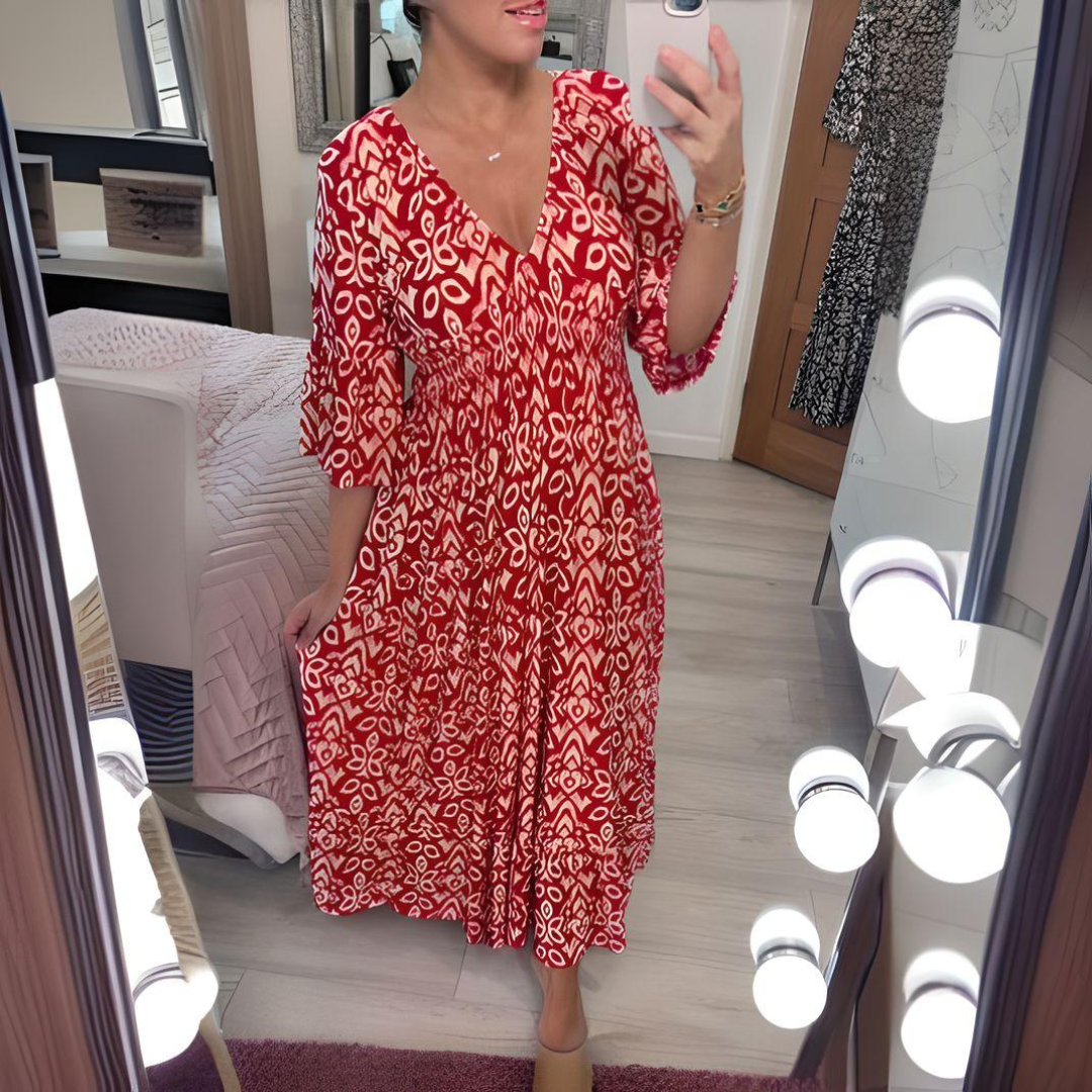 Malina™ | Summer Flare Sleeve Long Beach Dress