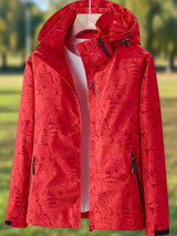 Estelle | Women's Leaf Print Hooded Waterproof Jacket