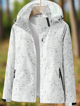 Estelle | Women's Leaf Print Hooded Waterproof Jacket