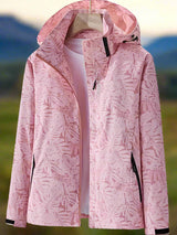 Estelle | Women's Leaf Print Hooded Waterproof Jacket