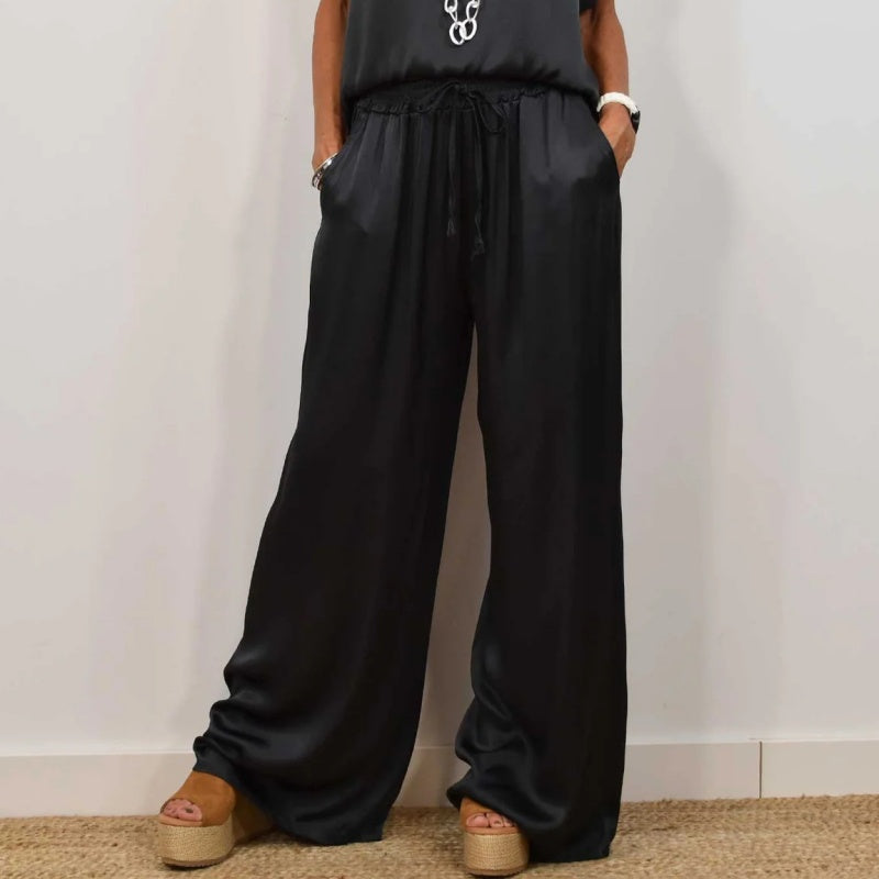Estelle | Women's Short Sleeve Wide Leg Two-Piece Set