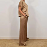 Estelle | Women's Short Sleeve Wide Leg Two-Piece Set
