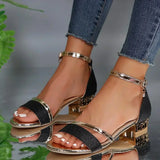 Evadne | Women's Ankle Strap Block Heel Sandals