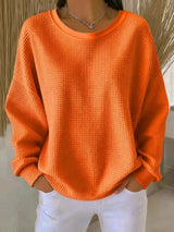 Evangelia | Women's Textured Round Neck Long Sleeve Sweater