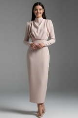 Evangeline | Women's Mock Neck Long Sleeve Maxi Dress