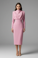 Evangeline | Women's Mock Neck Long Sleeve Maxi Dress