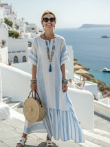 Evanna | Women's Striped Round Neck Maxi Dress