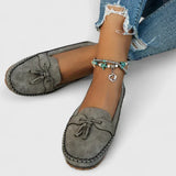 Daisy | Women's Suede Bow Loafers Tassel Detail Slip-On Flat