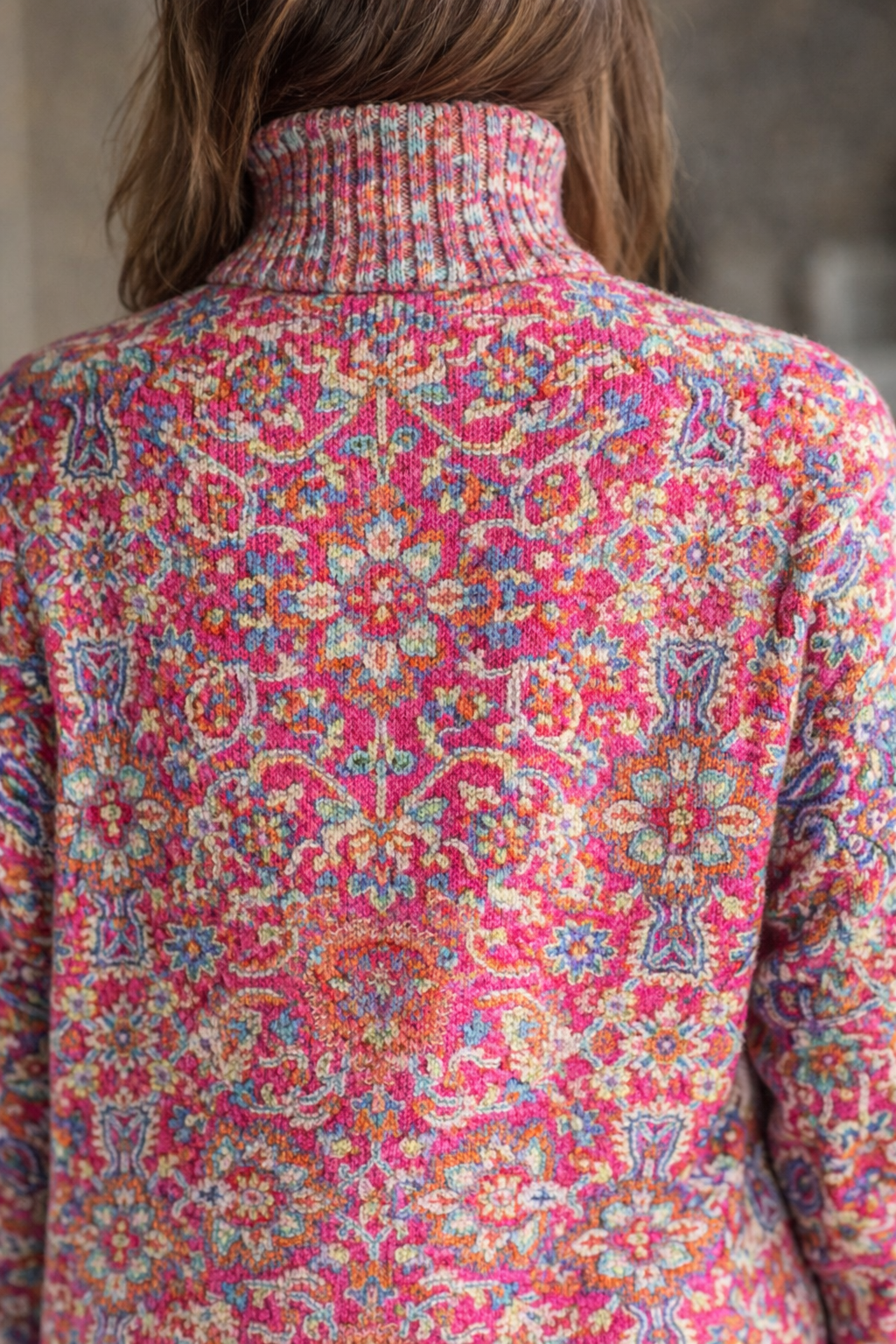 Fiona | Women's Floral Print Turtleneck Sweater