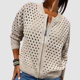 Fiona | Women's Zip Front Open Knit Cardigan