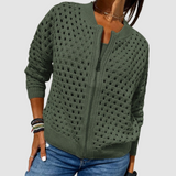 Fiona | Women's Zip Front Open Knit Cardigan
