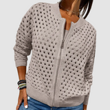 Fiona | Women's Zip Front Open Knit Cardigan