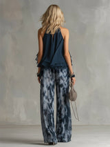 Fleur | Women's Halter Neck Wide Leg Two Piece Set