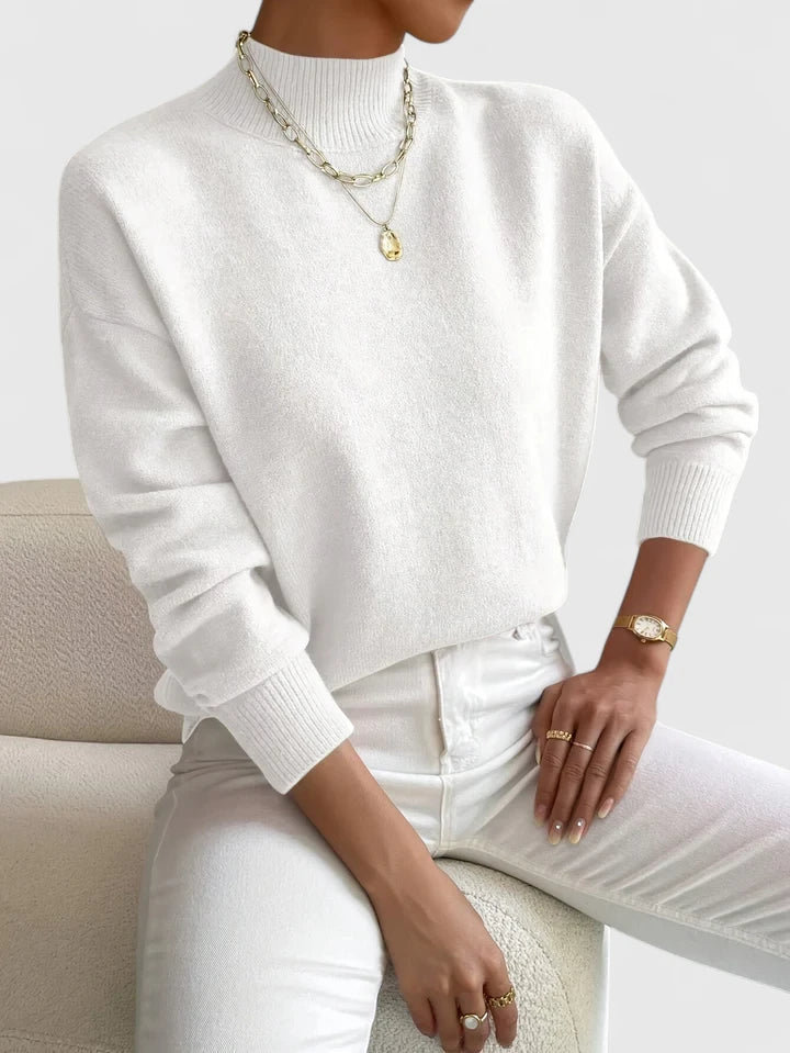 Francesca | Women's Mock Neck Long Sleeve Sweater