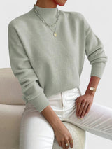 Francesca | Women's Mock Neck Long Sleeve Sweater