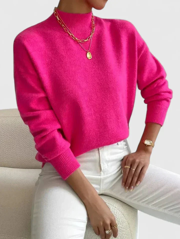 Francesca | Women's Mock Neck Long Sleeve Sweater