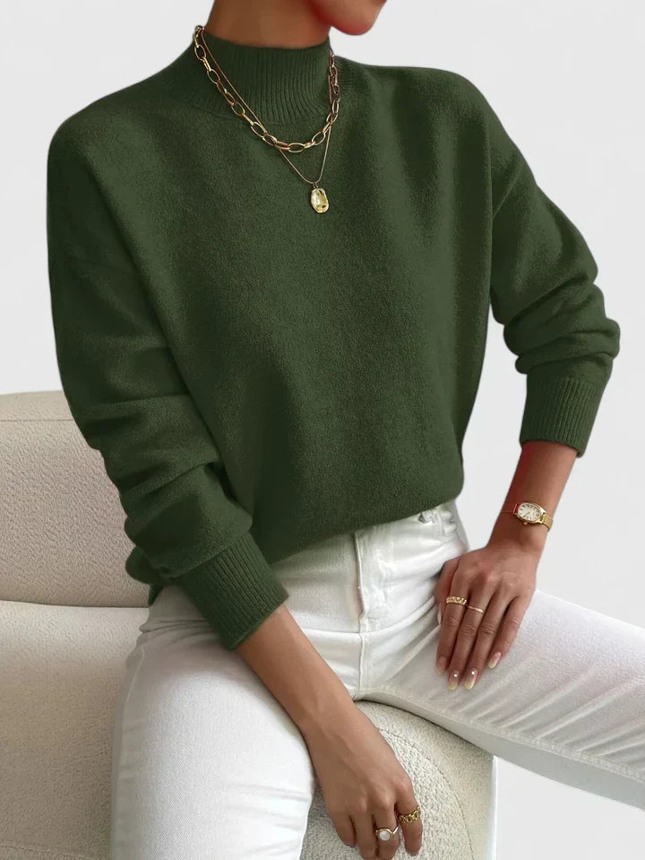 Francesca | Women's Mock Neck Long Sleeve Sweater
