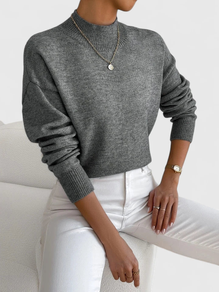 Francesca | Women's Mock Neck Long Sleeve Sweater