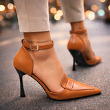Francesca | Women's Pointed Toe Ankle Strap Heels
