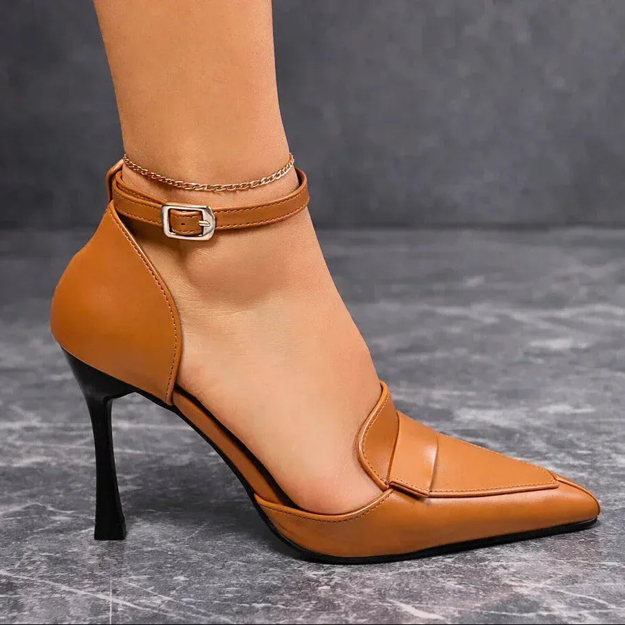 Francesca | Women's Pointed Toe Ankle Strap Heels