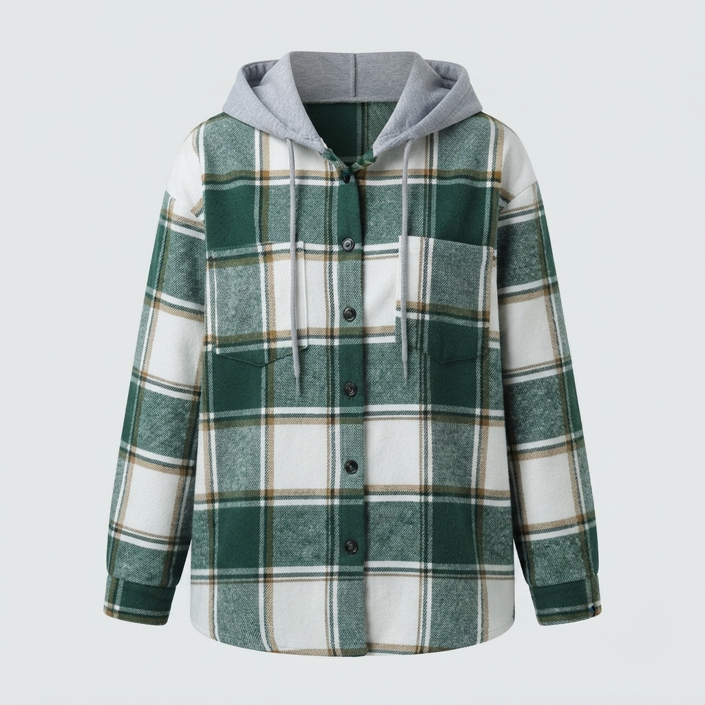Women’s Plaid Flannel Hooded Shacket