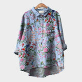Gwenora | Women's Floral Bird Print Long Sleeve Blouse