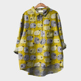 Gwenora | Women's Floral Bird Print Long Sleeve Blouse