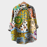 Gwenora | Women's Floral Bird Print Long Sleeve Blouse