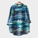 Gwenora | Women's Floral Bird Print Long Sleeve Blouse