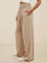 Petra | Women's Wide Leg Pants High Waist Smocked Palazzo Trousers