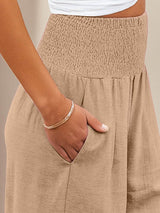 Petra | Women's Wide Leg Pants High Waist Smocked Palazzo Trousers