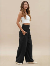 Petra | Women's Wide Leg Pants High Waist Smocked Palazzo Trousers