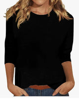 Sophie | Women's Round Neck 3/4 Sleeve Casual Top Plain