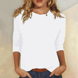 Sophie | Women's Round Neck 3/4 Sleeve Casual Top Plain
