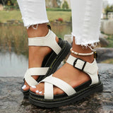 Bex | Women's Cross Strap Flatform Sport Sandals Buckle
