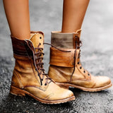 Harlow | Women's Vintage Lace-Up Combat Ankle Boots