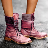 Harlow | Women's Vintage Lace-Up Combat Ankle Boots