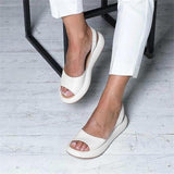 Drift | Women's Peep Toe Flatform Slide Sandals Wide Strap
