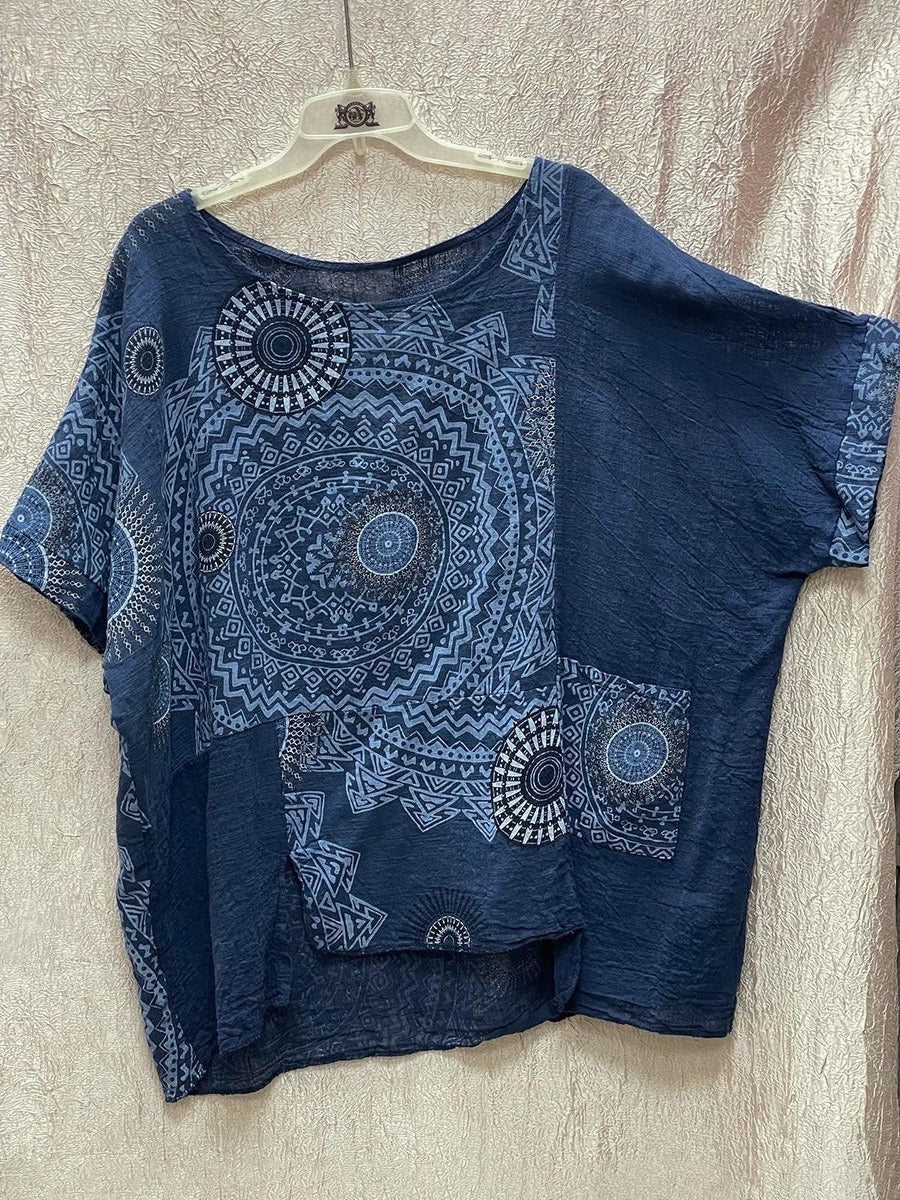 Zara | Women's Mandala Print Short Sleeve Wide Leg Trouser Set