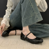Coco | Women's Mary Jane Flat Shoes Patent Strap Round Toe