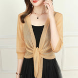 Dahlia | Women's Sheer Chiffon Tie Front Crop Cardigan Top
