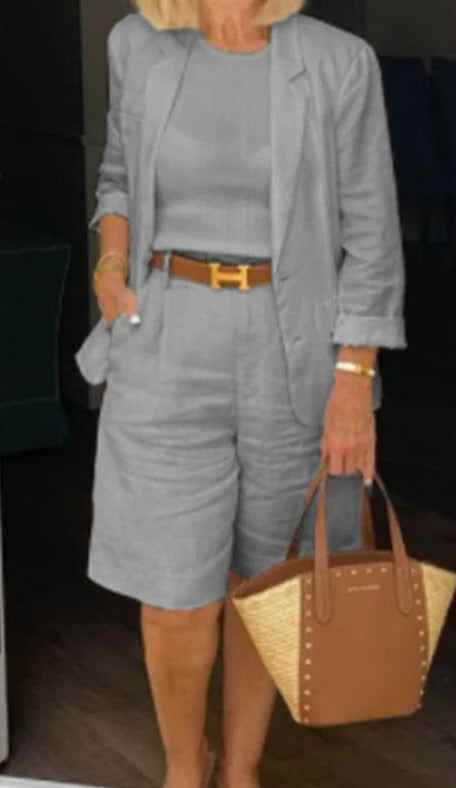 Blake | Women's Blazer Shorts Two Piece Suit Set Summer