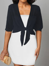 Dahlia | Women's Sheer Chiffon Tie Front Crop Cardigan Top