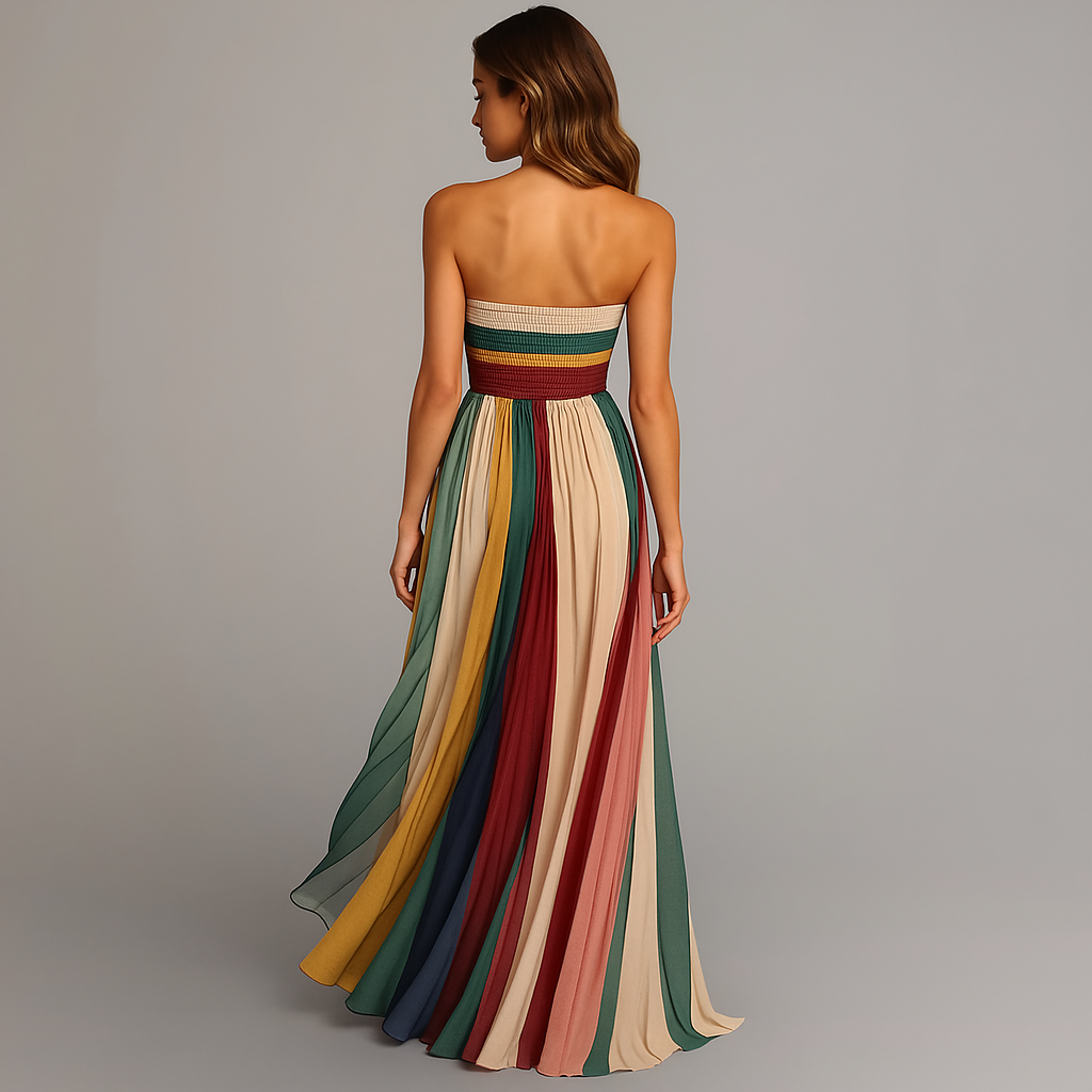 Judith™ | Strapless Pleated Maxi Dress