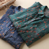 Annette™ | Floral Half-Placket Shirt